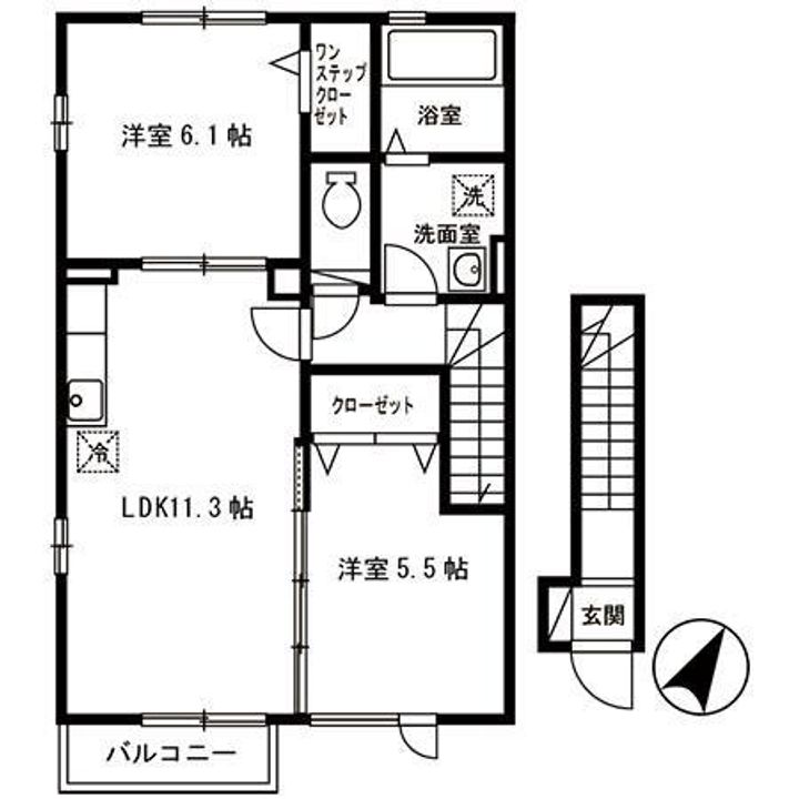 大阪府泉大津市二田町2丁目(アパート)の賃貸物件の間取り