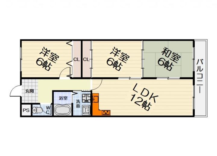 大阪府堺市中区深阪4丁(マンション)の賃貸物件の間取り