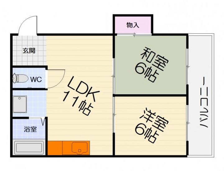 大阪府堺市西区平岡町(マンション)の賃貸物件402の間取り