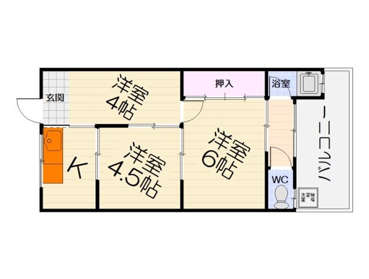 大阪府堺市西区鳳西町1丁(アパート)の賃貸物件の間取り