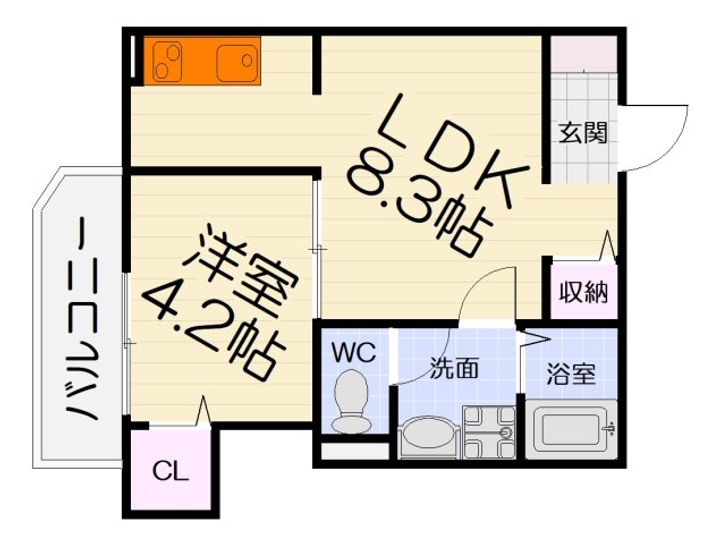 大阪府堺市中区堀上町(アパート)の賃貸物件の間取り