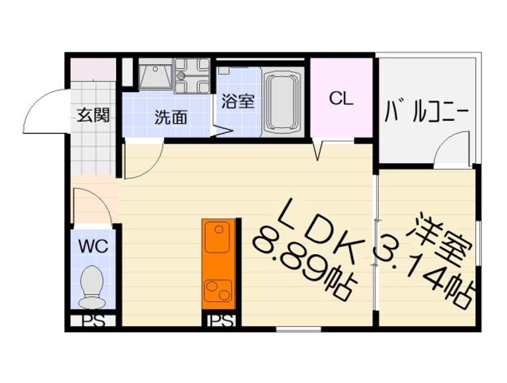 大阪府高石市西取石1丁目(アパート)の賃貸物件の間取り