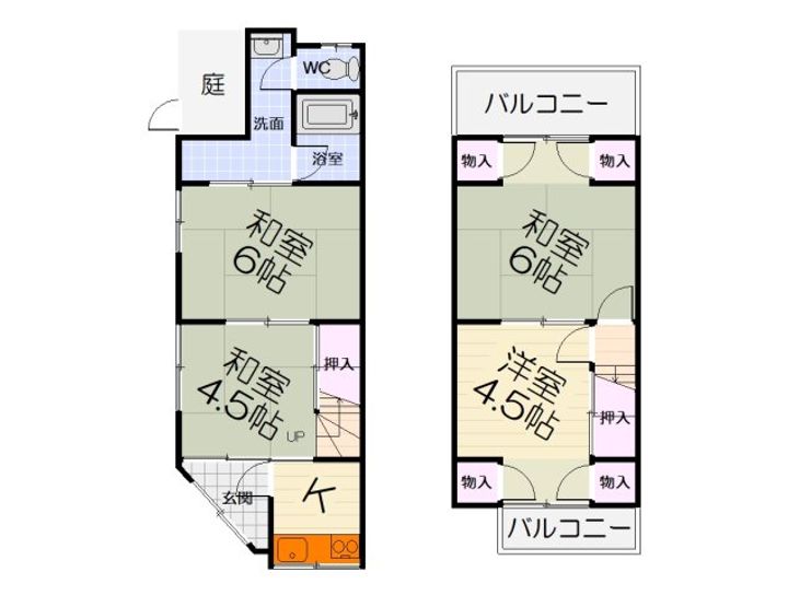 大阪府堺市西区鳳中町9丁(テラスハウス)の賃貸物件の間取り