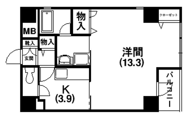 アルベルゴ三松館303の間取り