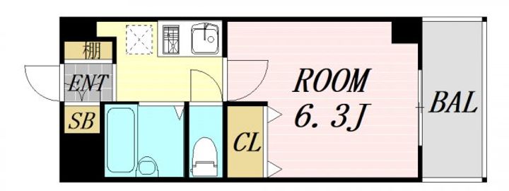 大阪府大阪市北区大淀北1丁目(マンション)の賃貸物件の間取り