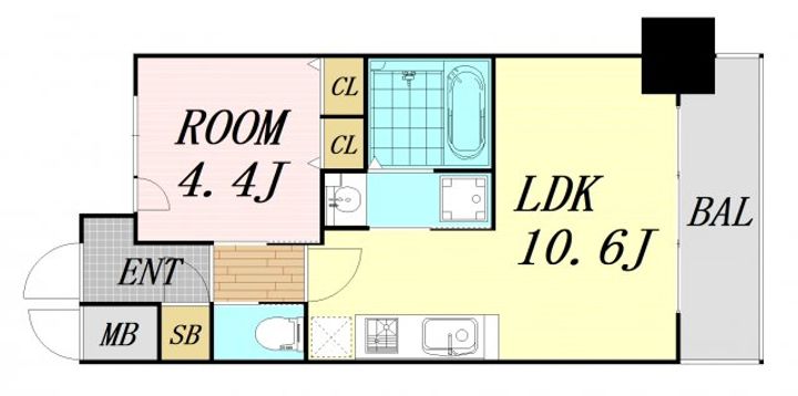 大阪府大阪市淀川区西中島3丁目(マンション)の賃貸物件の間取り