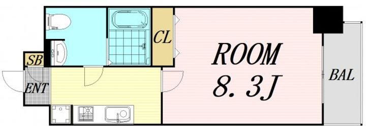 大阪府大阪市都島区片町1丁目(マンション)の賃貸物件の間取り