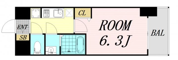 大阪府大阪市淀川区東三国1丁目(マンション)の賃貸物件の間取り