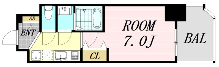 Luxe西長堀の間取り
