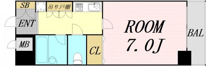 大阪府大阪市北区天満1丁目(マンション)の賃貸物件の間取り