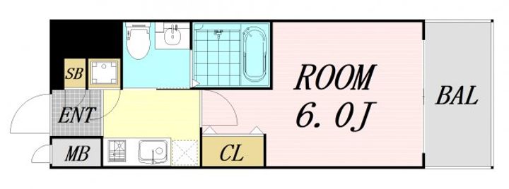 大阪府大阪市福島区海老江8丁目(マンション)の賃貸物件の間取り