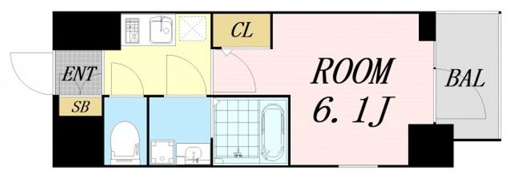 大阪府大阪市西区立売堀1丁目(マンション)の賃貸物件の間取り