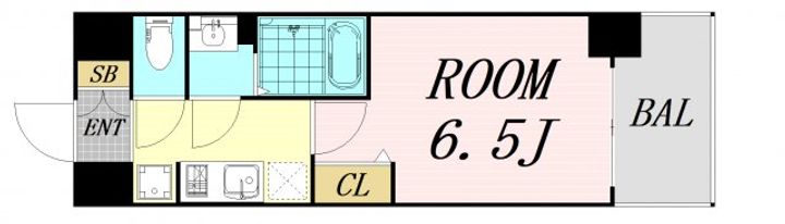 大阪府大阪市中央区高津3丁目(マンション)の賃貸物件の間取り
