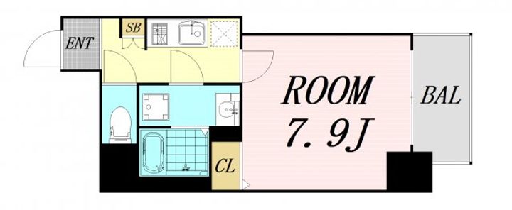 大阪府大阪市中央区本町橋(マンション)の賃貸物件の間取り
