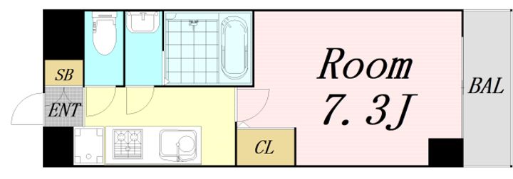大阪府大阪市東淀川区東中島1丁目(マンション)の賃貸物件の間取り