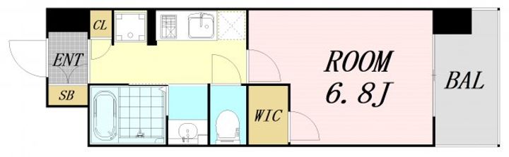 大阪府大阪市北区西天満4丁目(マンション)の賃貸物件の間取り