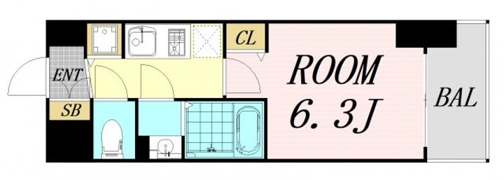 大阪府大阪市淀川区西三国2丁目(マンション)の賃貸物件の間取り