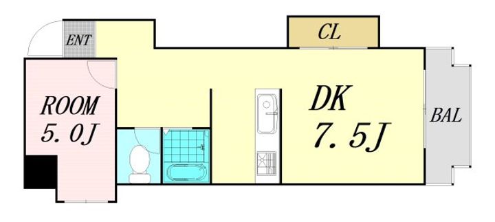 大阪府大阪市西区江戸堀3丁目(マンション)の賃貸物件の間取り