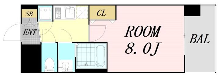 大阪府吹田市江坂町1丁目(マンション)の賃貸物件の間取り