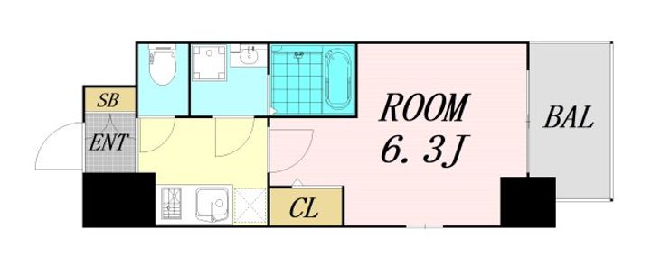 大阪府大阪市福島区鷺洲4丁目(マンション)の賃貸物件の間取り