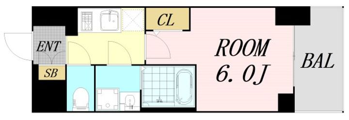 エスリード弁天町桜通レジデンスの間取り