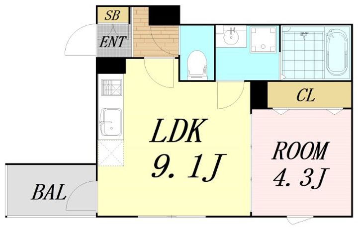 大阪府大阪市東淀川区上新庄3丁目(アパート)の賃貸物件の間取り
