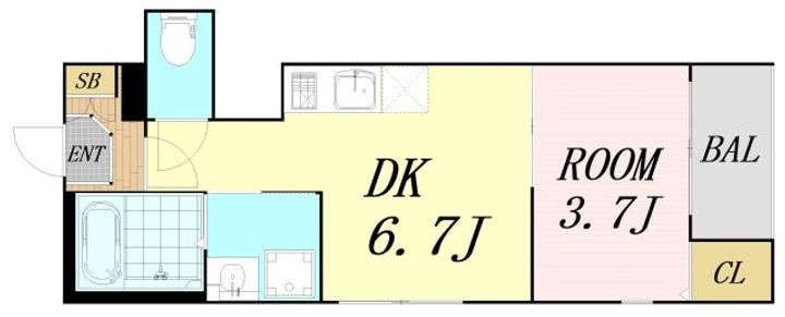 大阪府大阪市城東区諏訪4丁目(アパート)の賃貸物件の間取り