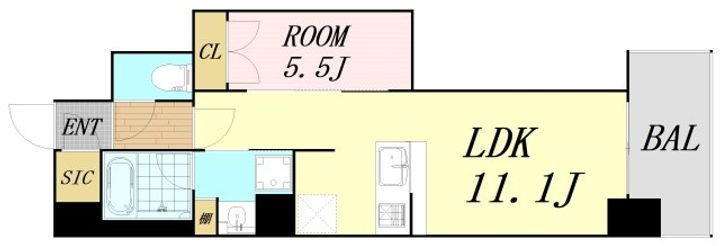 大阪府大阪市淀川区宮原1丁目(マンション)の賃貸物件の間取り