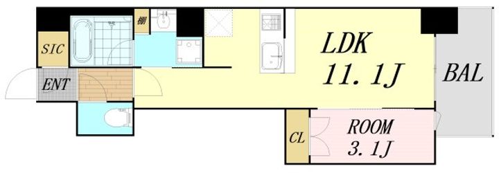 大阪府大阪市淀川区宮原1丁目(マンション)の賃貸物件の間取り