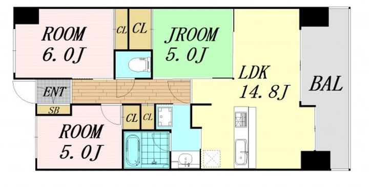 大阪府大阪市都島区毛馬町2丁目(マンション)の賃貸物件の間取り