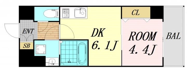 大阪府吹田市南金田2丁目(マンション)の賃貸物件の間取り