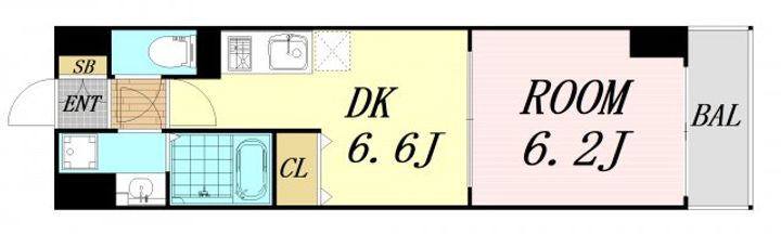 Gramercy Juso-higashi 1stの間取り