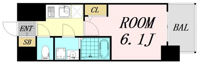 大阪府大阪市東淀川区東中島2丁目(マンション)の賃貸物件の間取り
