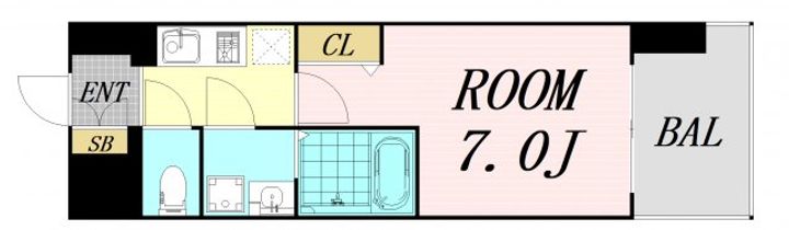 レジュールアッシュ桜宮リバーコートの間取り