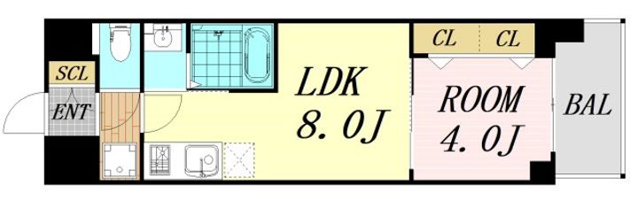 大阪府吹田市芳野町(マンション)の賃貸物件の間取り