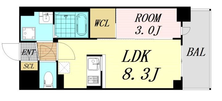 大阪府吹田市芳野町(マンション)の賃貸物件の間取り