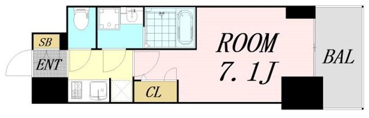 S-RESIDENCE堺筋本町Deuxの間取り