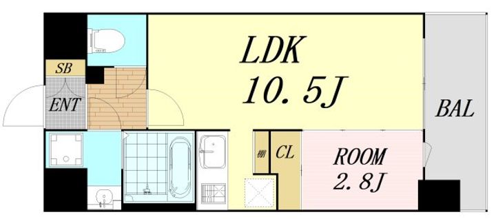 大阪府大阪市西区本田2丁目(マンション)の賃貸物件の間取り