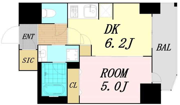 大阪府大阪市西区北堀江4丁目(マンション)の賃貸物件の間取り