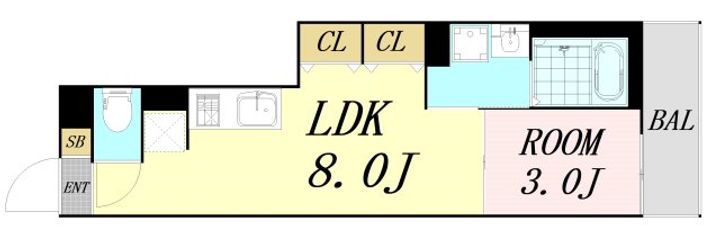 S-MOVE緑橋Ⅱの間取り