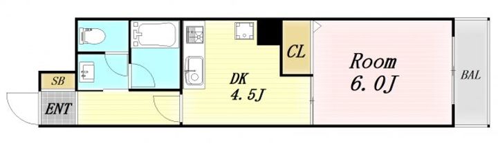 大阪府大阪市北区大淀中2丁目(マンション)の賃貸物件の間取り