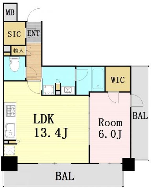 大阪府大阪市北区天満橋1丁目(マンション)の賃貸物件の間取り