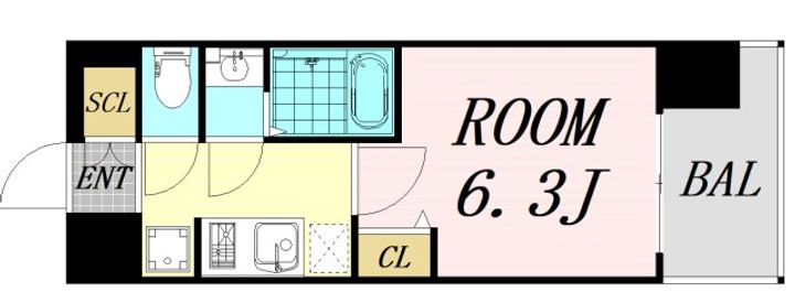 大阪府大阪市東成区東今里2丁目(マンション)の賃貸物件の間取り
