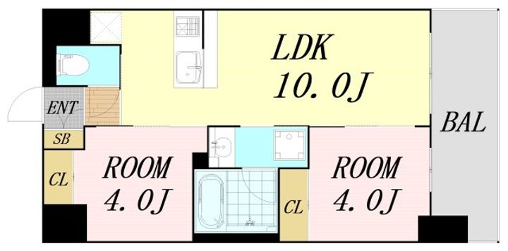 大阪府大阪市淀川区西宮原1丁目(マンション)の賃貸物件の間取り