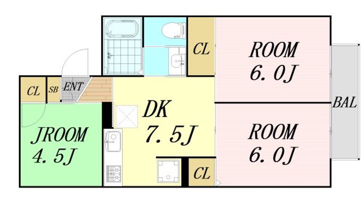 大阪府大阪市東淀川区大道南1丁目(アパート)の賃貸物件の間取り