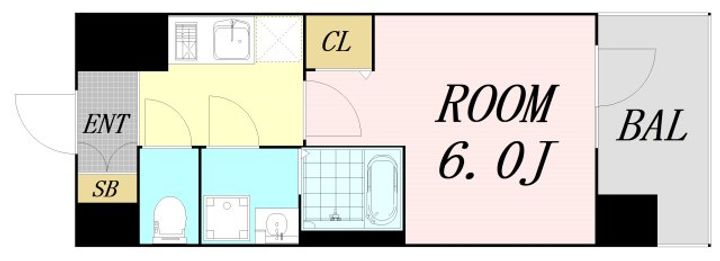 大阪府大阪市福島区吉野4丁目(マンション)の賃貸物件の間取り