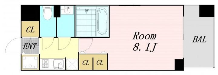 大阪府大阪市都島区東野田町2丁目(マンション)の賃貸物件の間取り