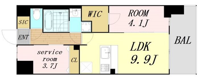 大阪府大阪市北区大淀中5丁目(マンション)の賃貸物件の間取り