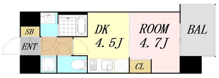 大阪府東大阪市長田西4丁目(マンション)の賃貸物件の間取り