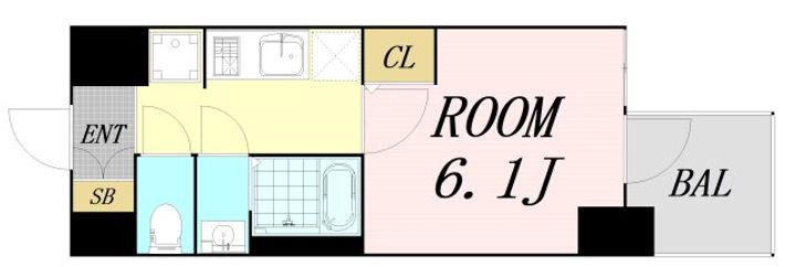 大阪府大阪市浪速区日本橋東1丁目(マンション)の賃貸物件の間取り